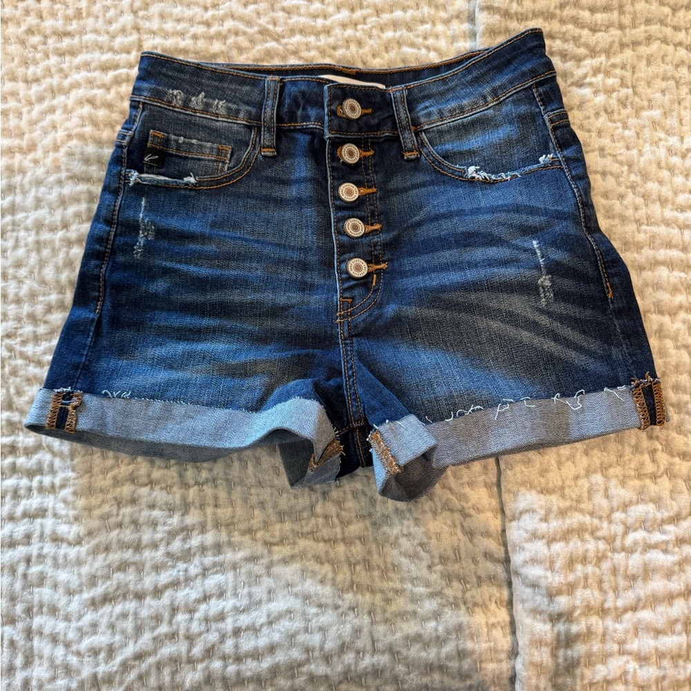 KanCan Button Up Denim Shorts